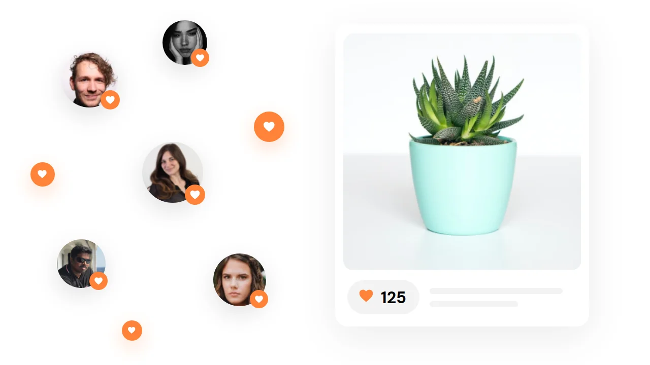 Lajki pod postem na Instagramie i konta z sercami