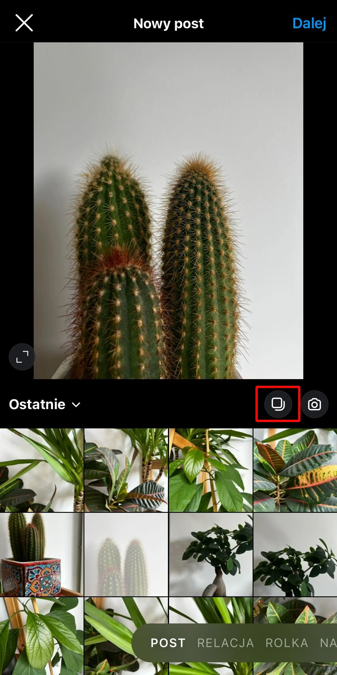 jak dodać wiele zdjeć z poście Instagram aplikacja