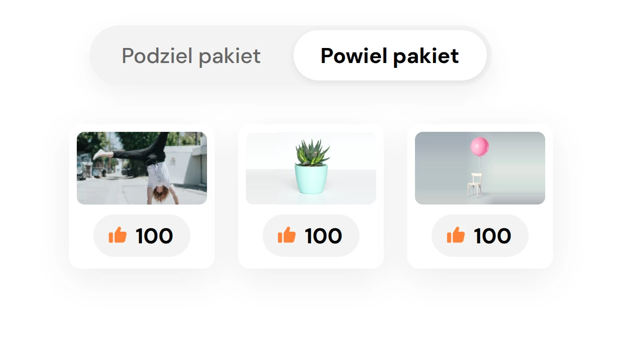 Ten sam pakiet lajków pod kilkoma filmami na YouTube