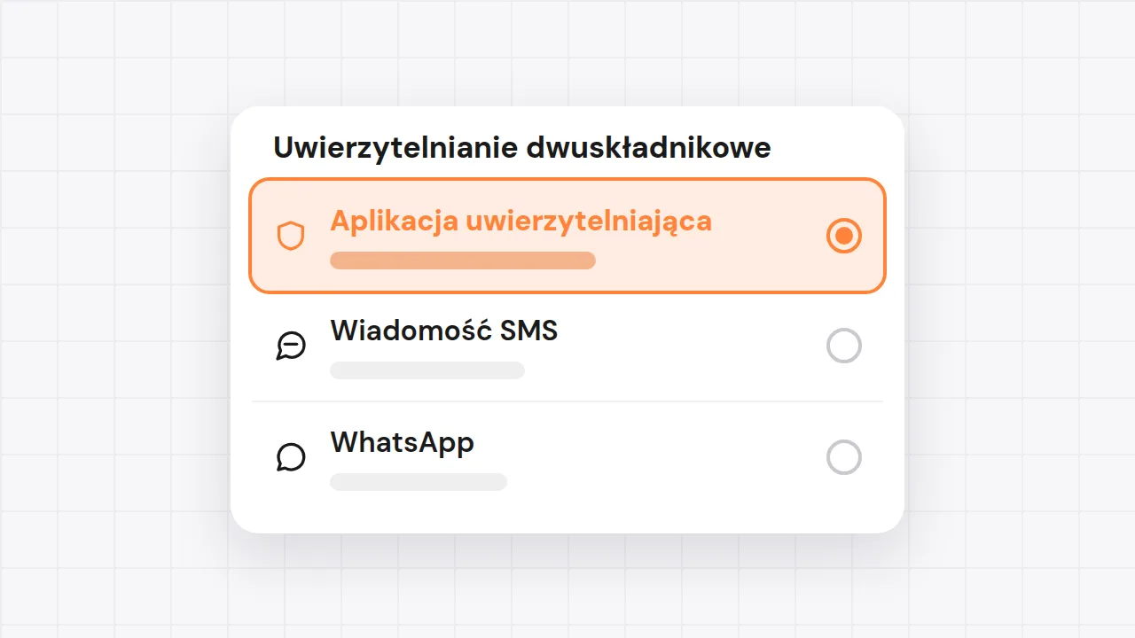 Ilustracja uwierzytelniania dwuskładnikowego: wybrana aplikacja uwierzytelniająca