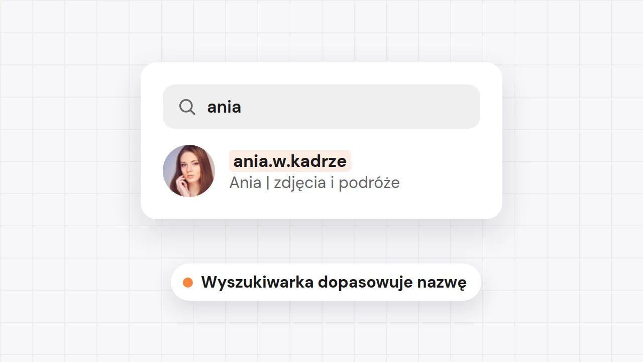 Wyniki wyszukiwania na Instagramie z nazwą użytkownika